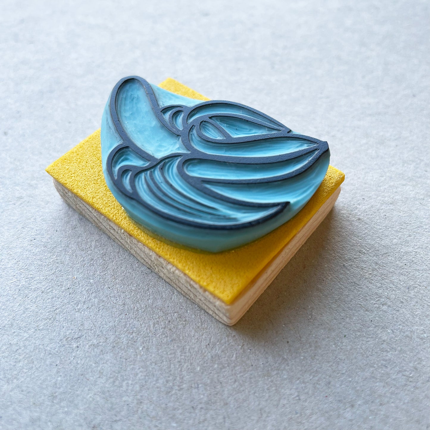 Banana rubber stamps, peeled banana and a banana bunch