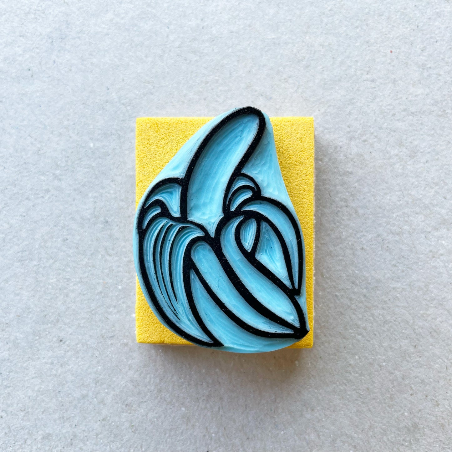 Banana rubber stamps, peeled banana and a banana bunch