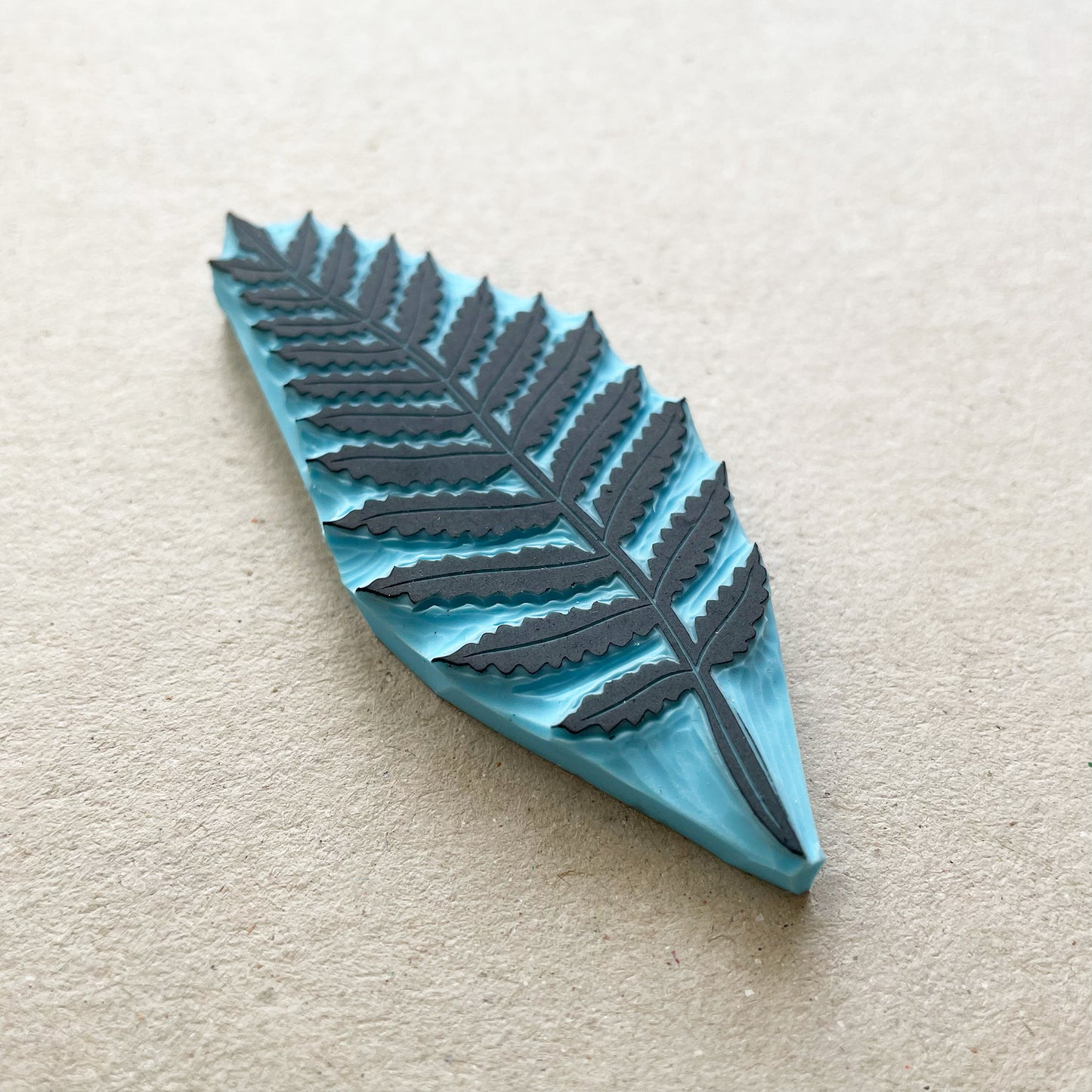 Fern leaf rubber stamp for botanical stamping ideas
