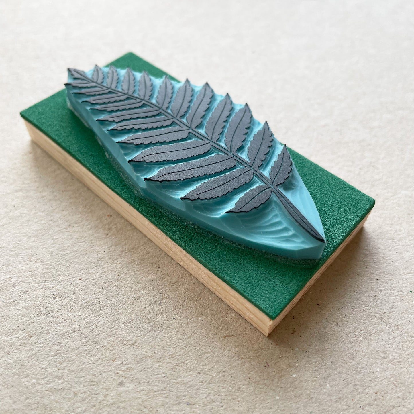 Fern leaf rubber stamp for botanical stamping ideas