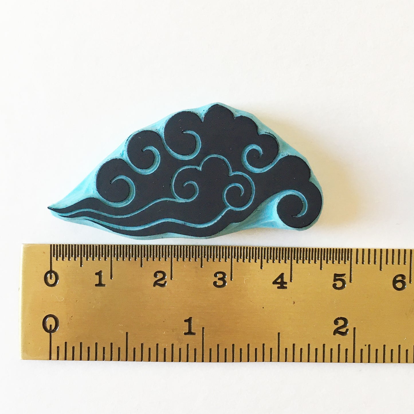 Sello para estampar de una grulla y una nube estilo Japonés