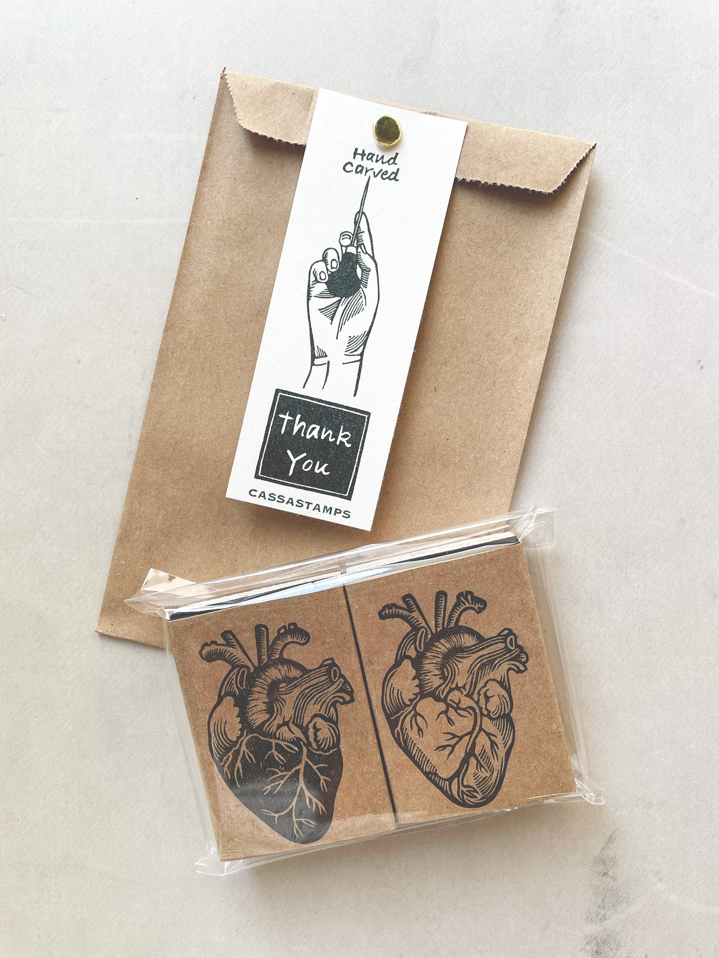 Human heart anatomical rubber stamp