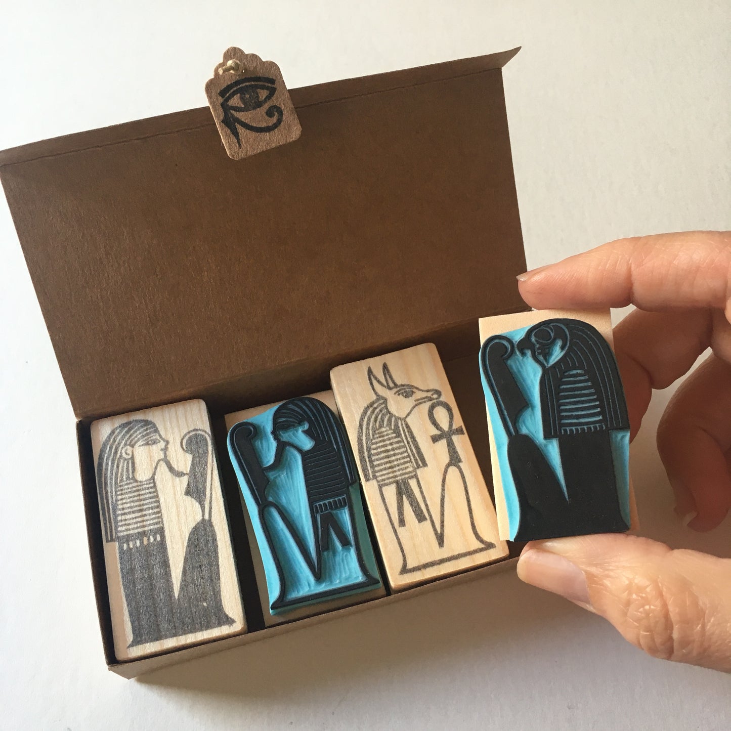 Egyptian iconography rubber stamps from the book of the death