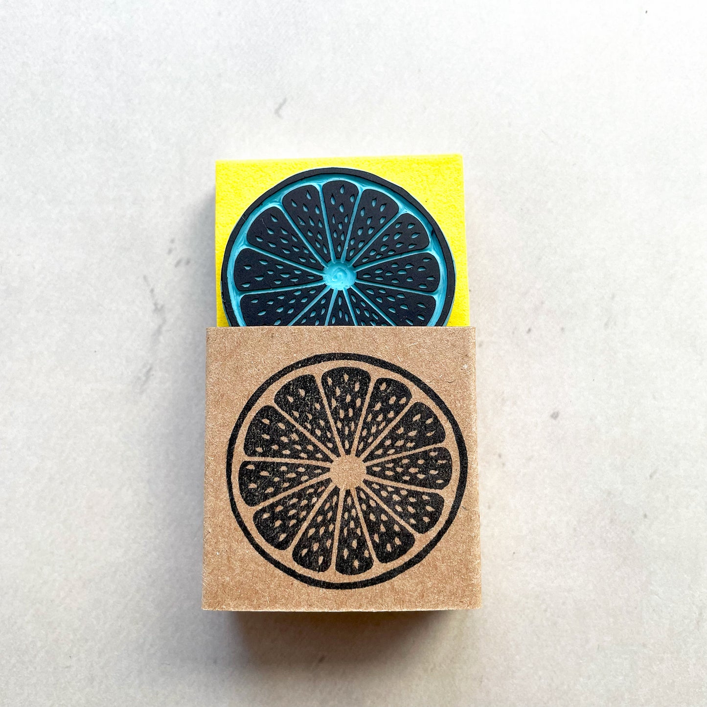 Lemon rubber stamp