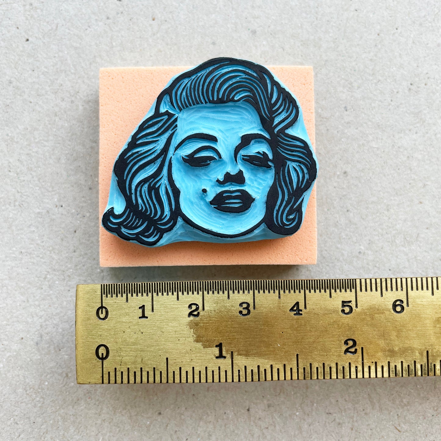 Marilyn Monroe portrait rubber stamp