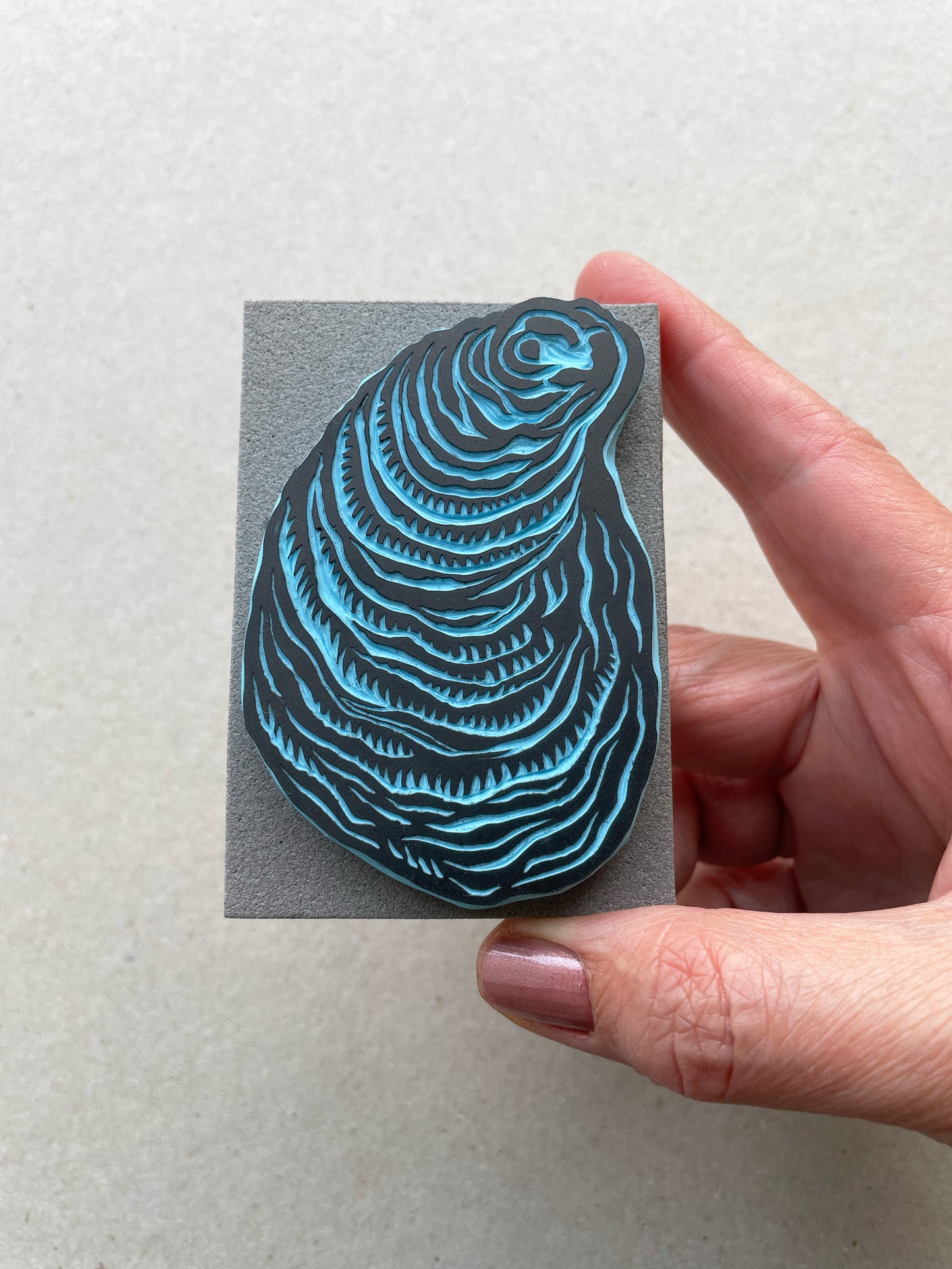 Oyster rubber stamp big size