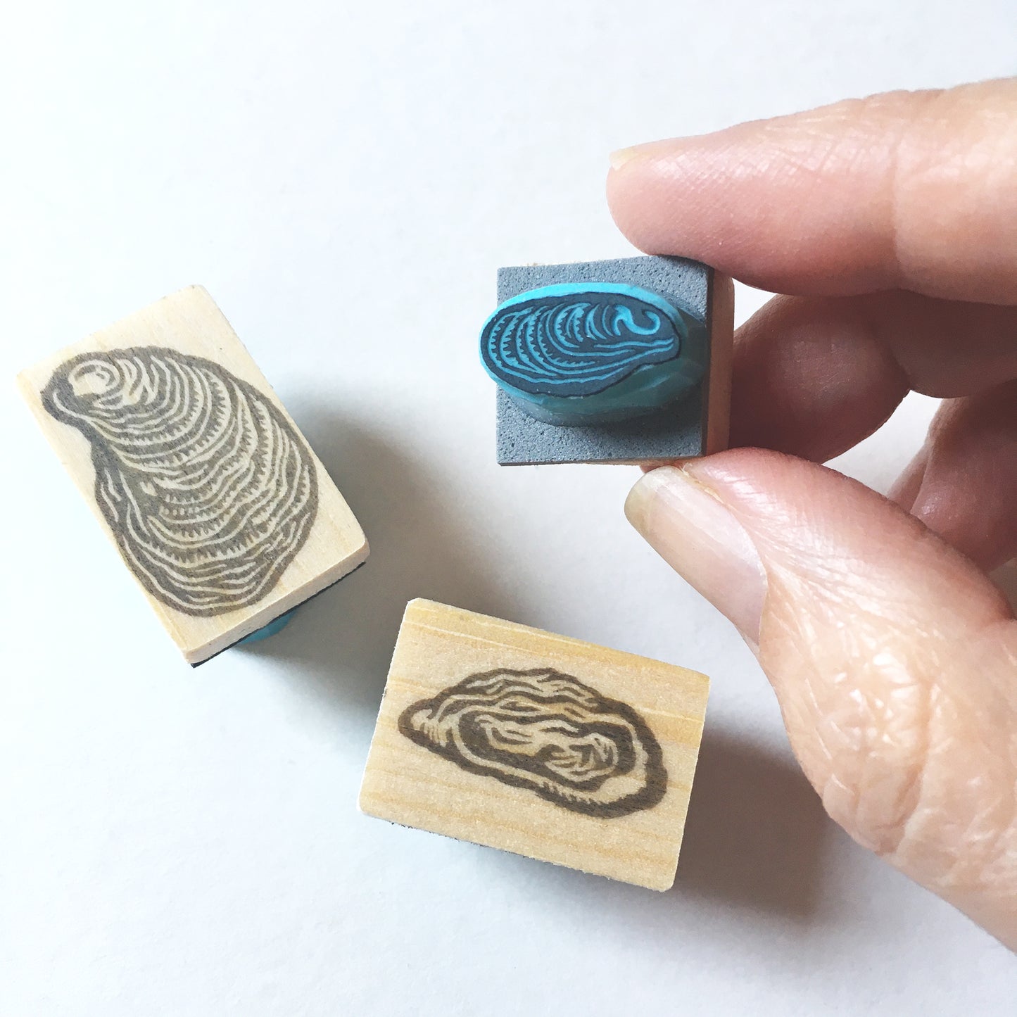 Oysters rubber stamps