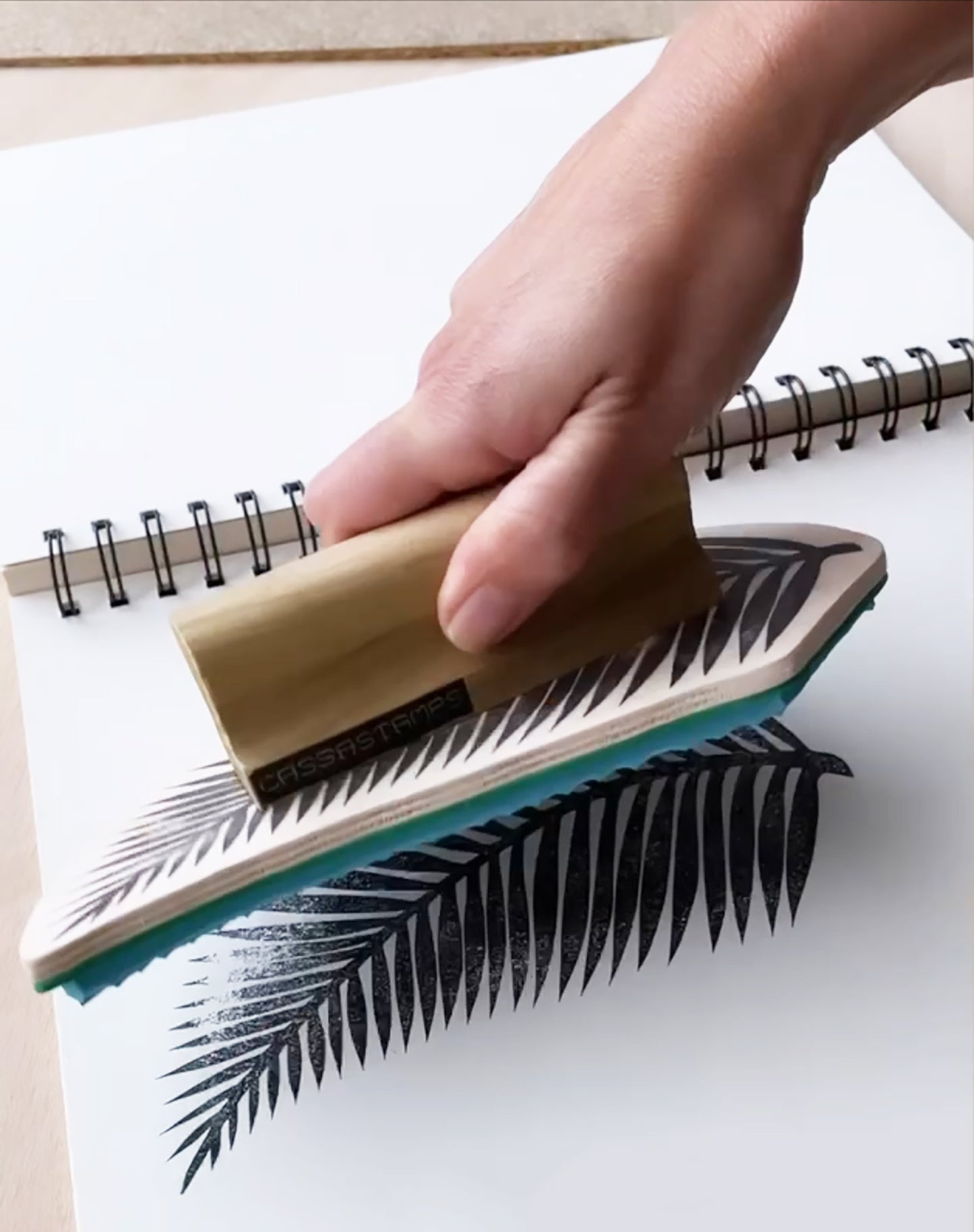 stamping with wood handle