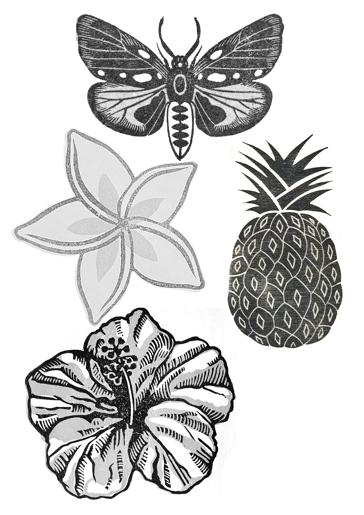 Custom order of 7 rubber stamps in a big size