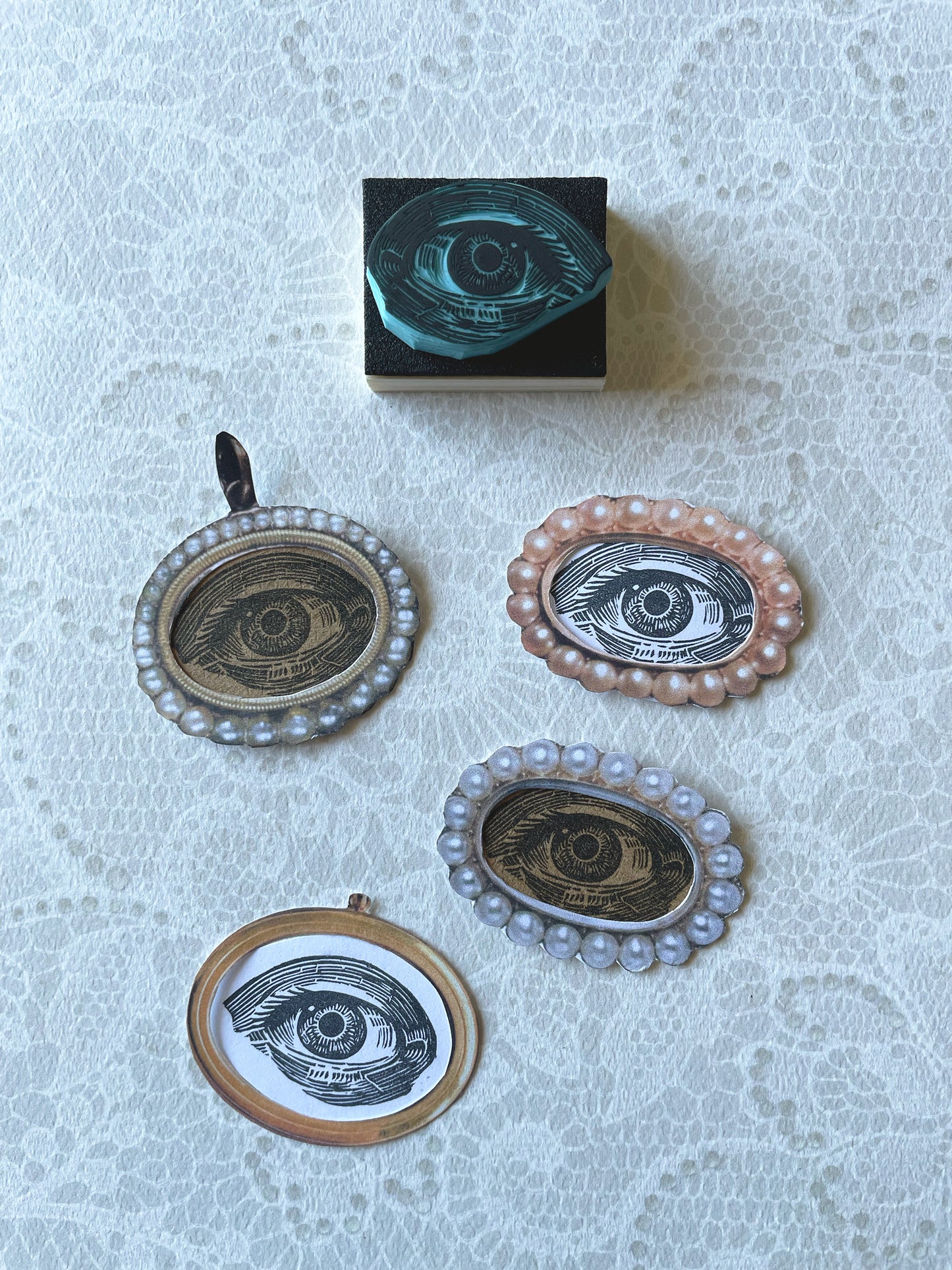 Hand Carved Human Eye Rubber Stamp – Vintage Eye Illustration