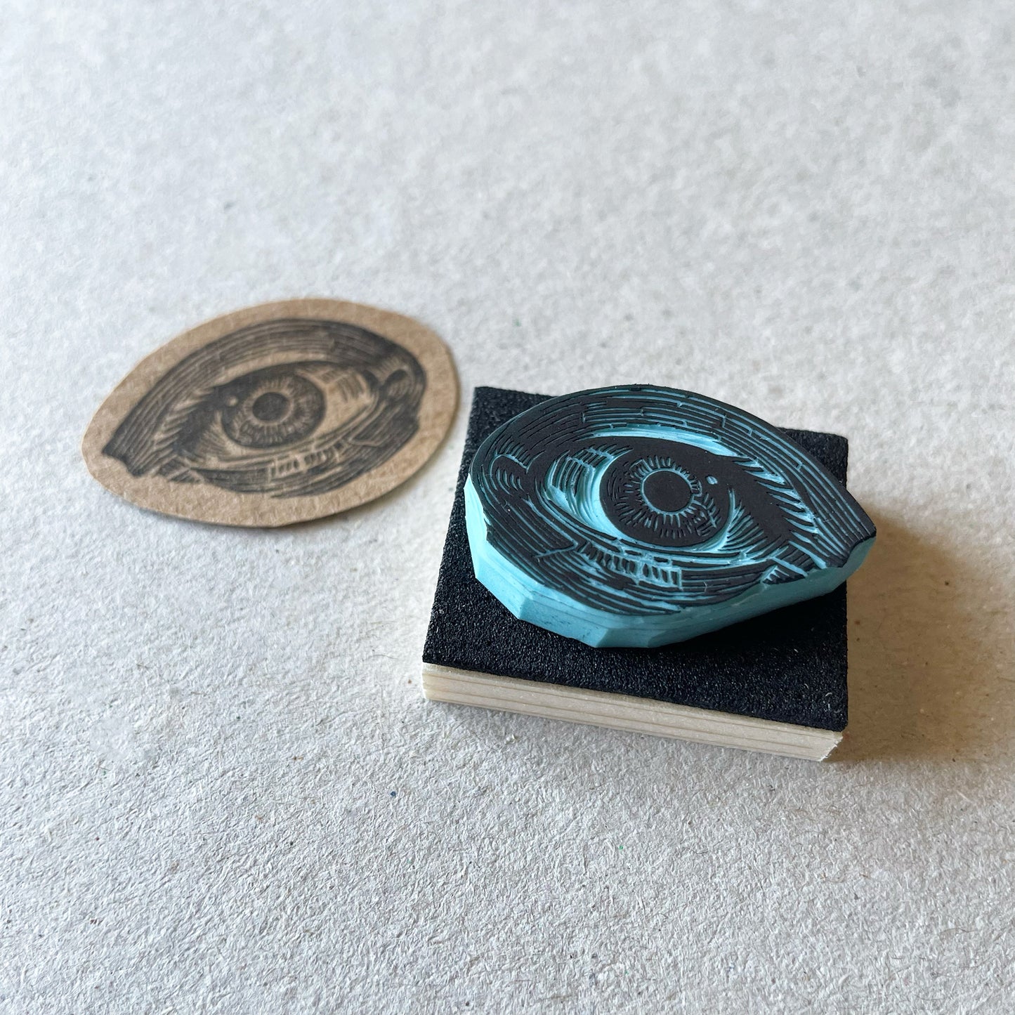 Hand Carved Human Eye Rubber Stamp – Vintage Eye Illustration