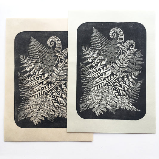 Botanical fern print, hand pulled original block print