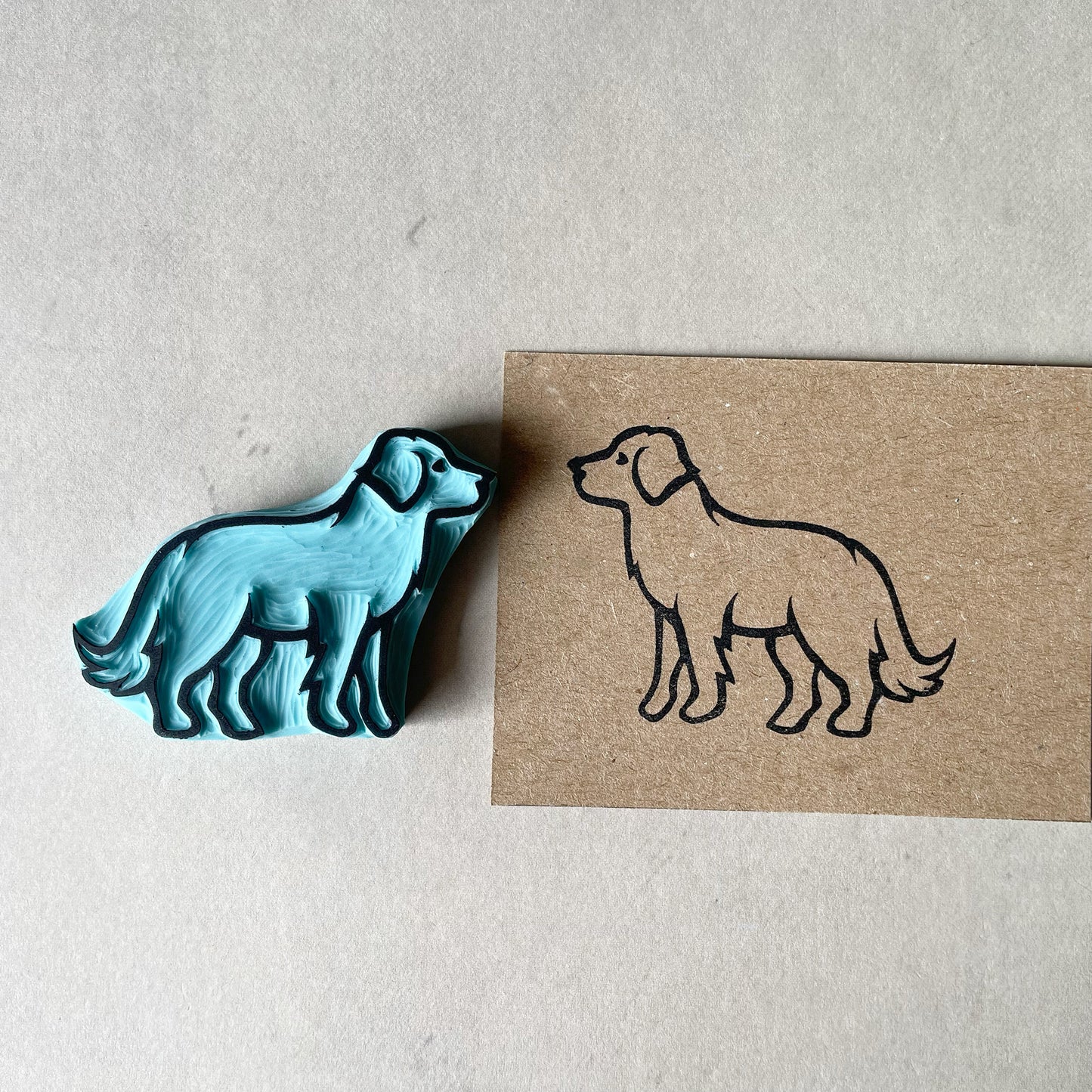 Hand Carved Labrador Rubber Stamp for dog lovers and journaling