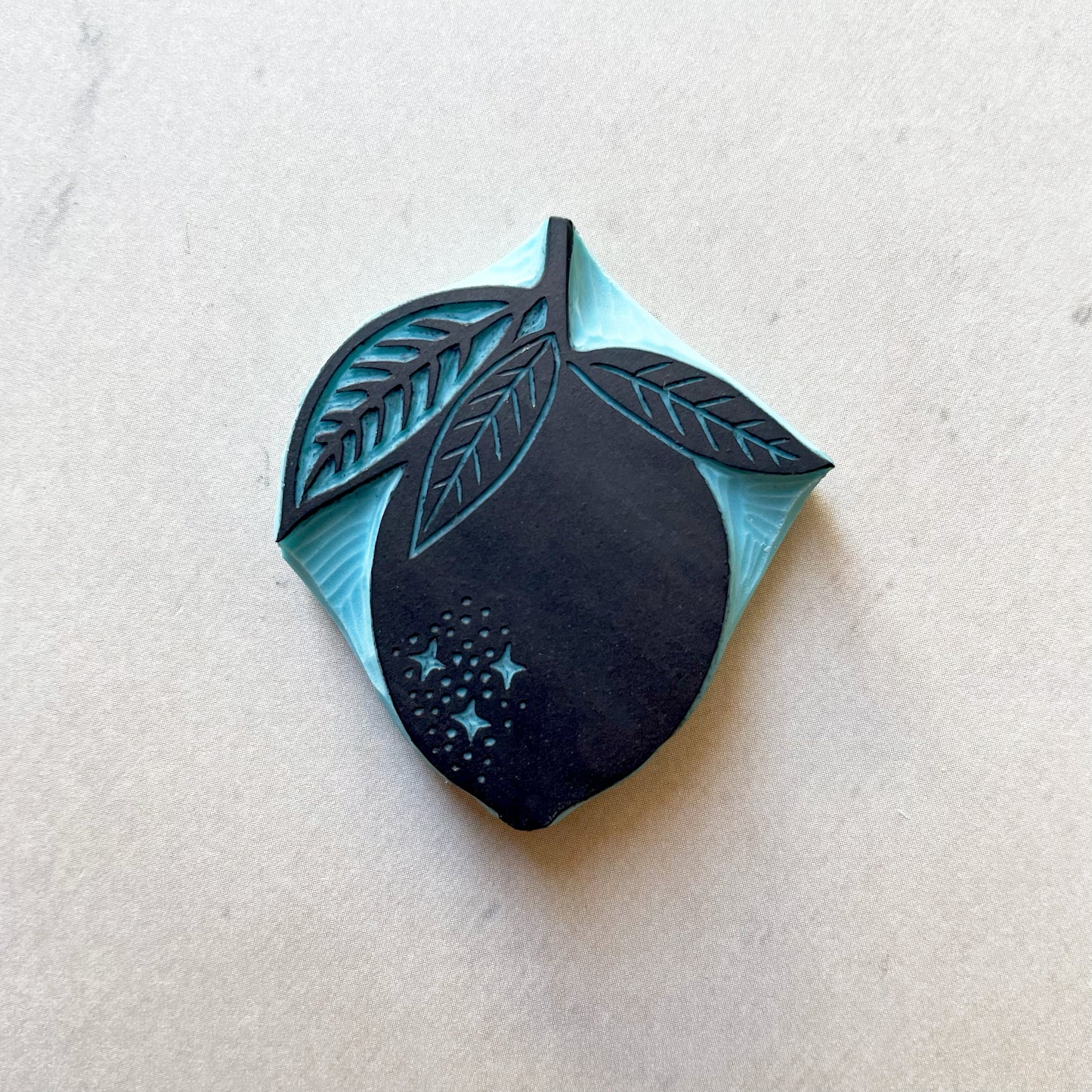 Lemon rubber stamp in two designs