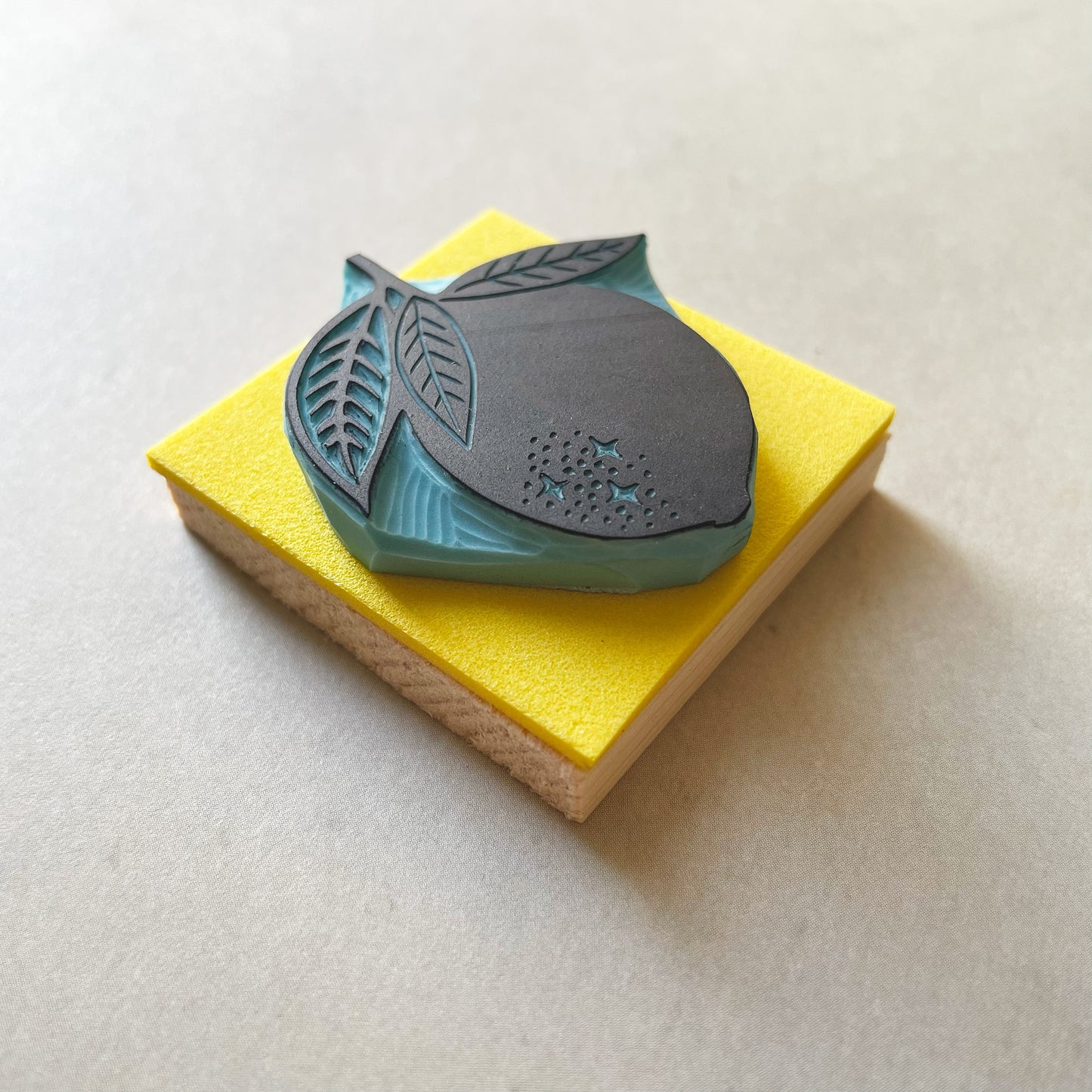 Lemon rubber stamp in two designs