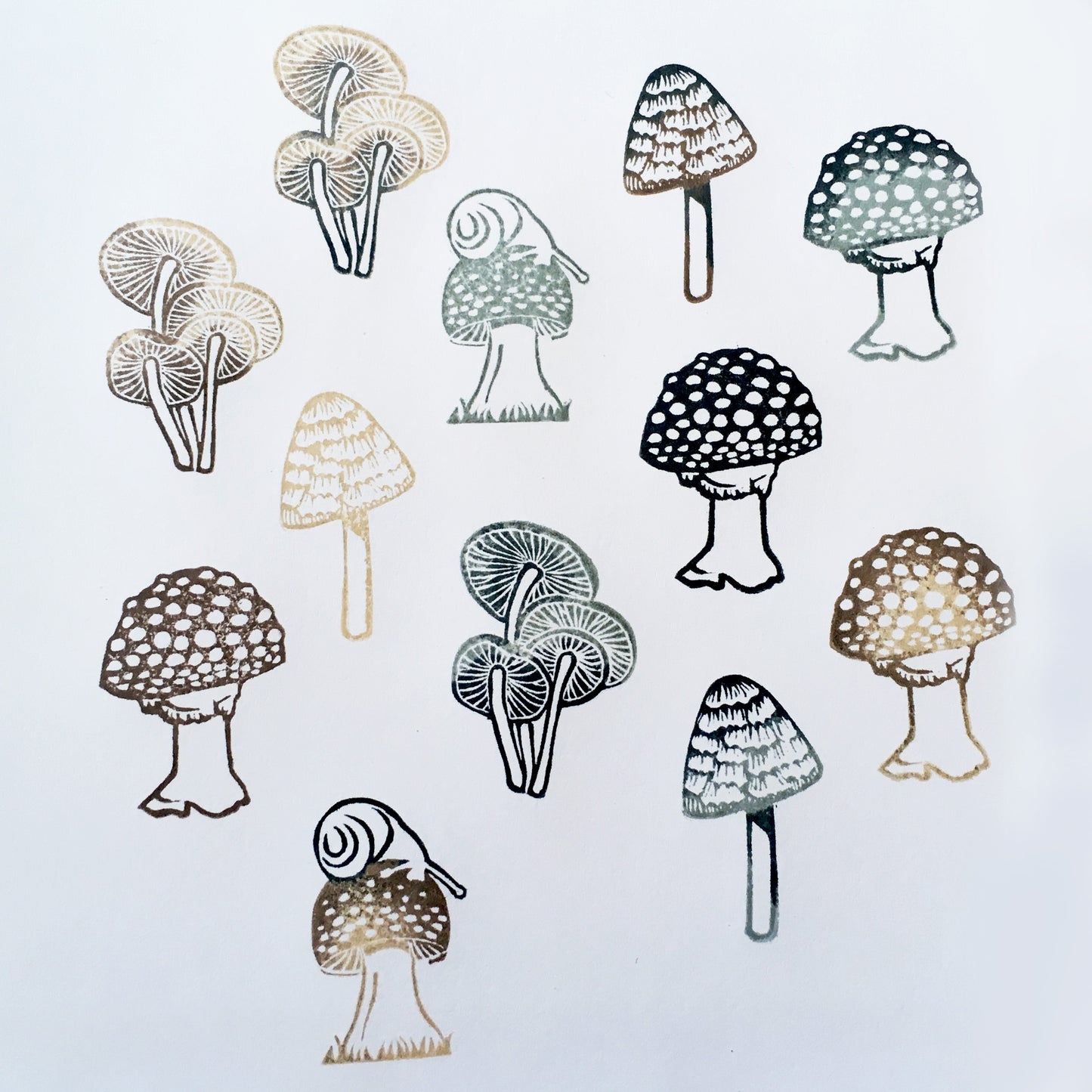 Mushrooms Rubber Stamps, Autumn stamping