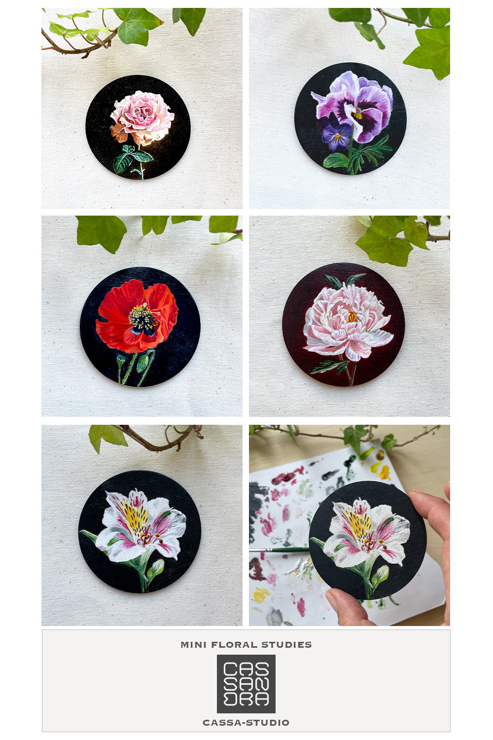 Mini floral original paintings