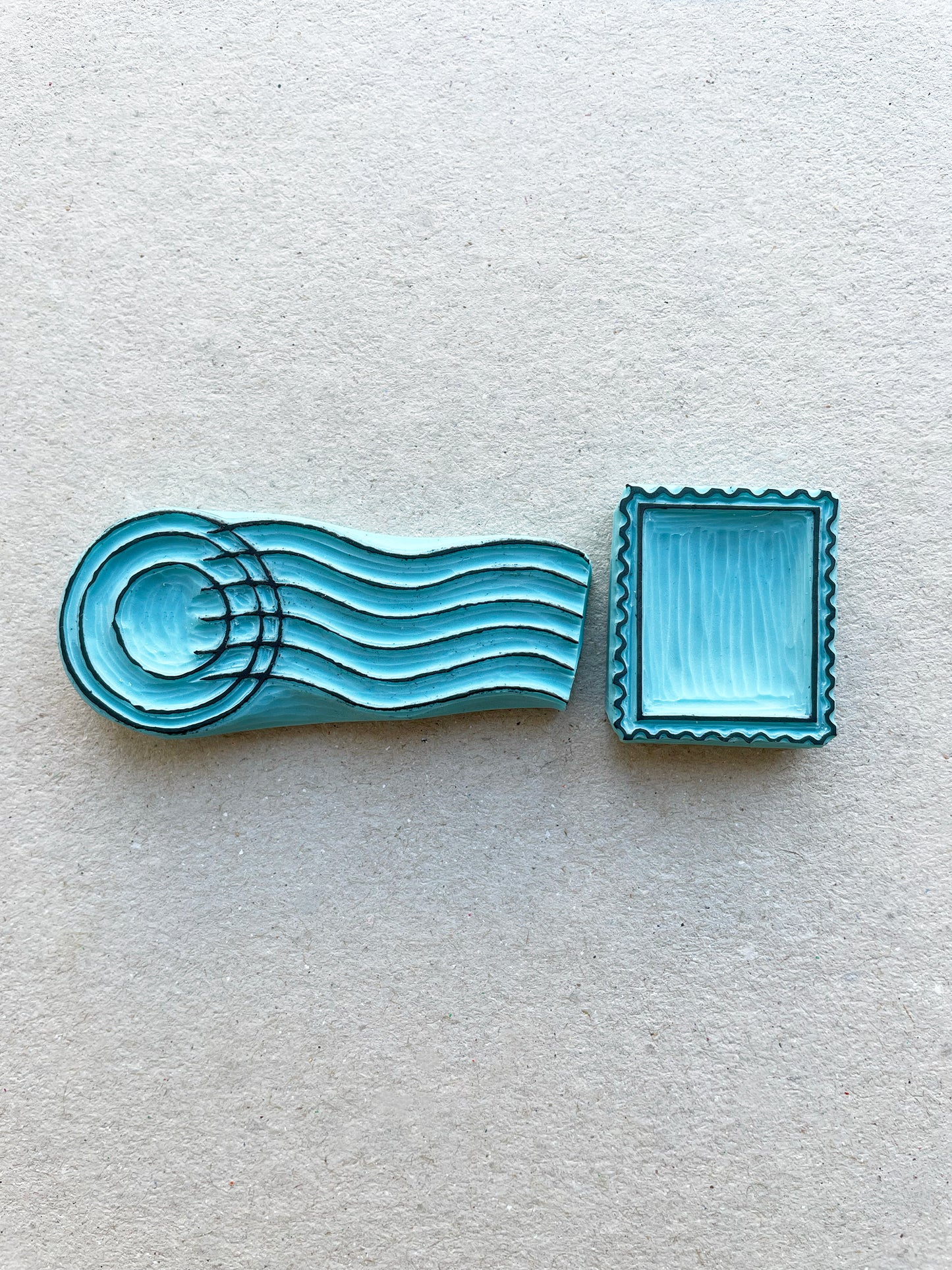 Postage rubber stamps for post card making