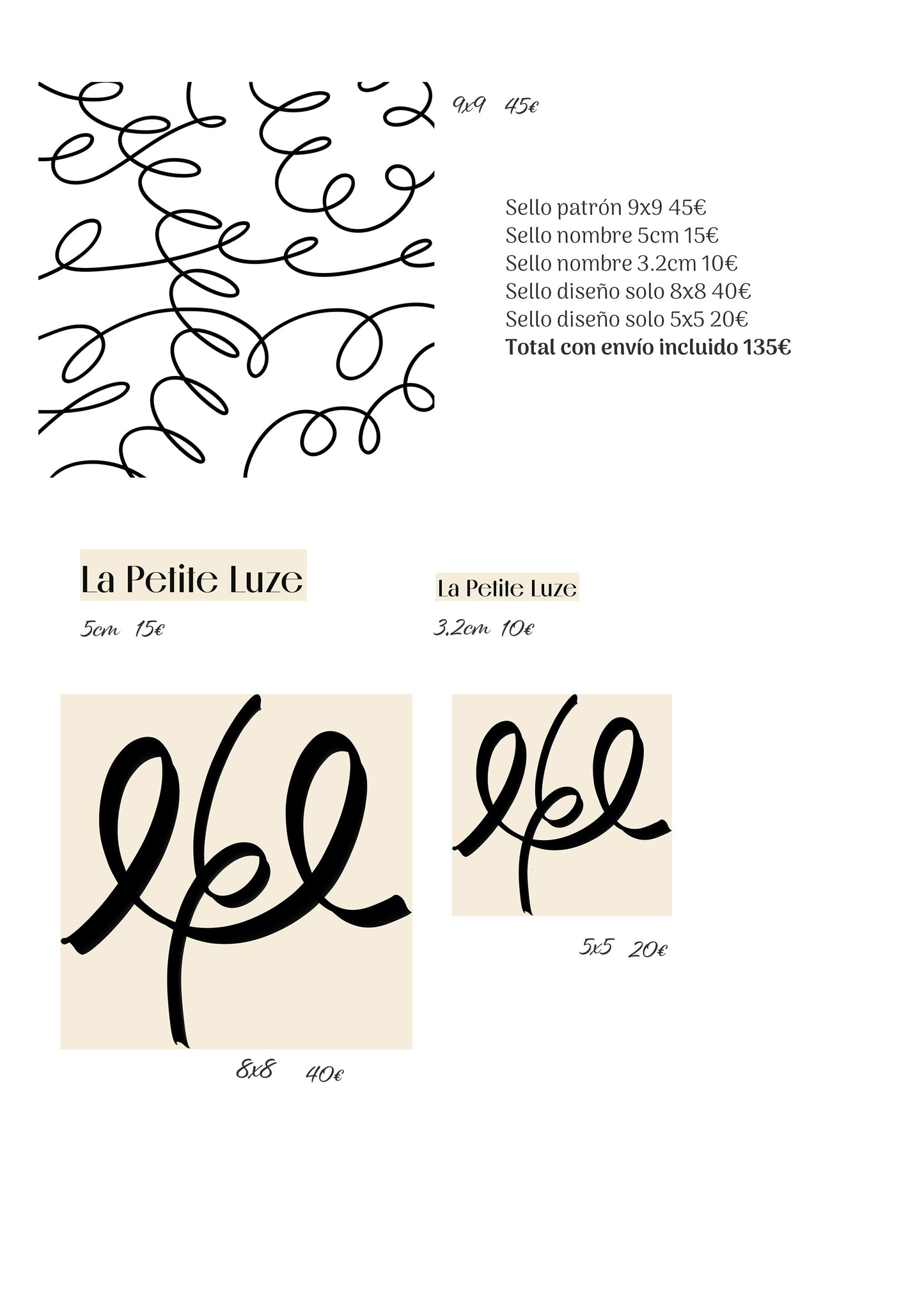 Sellos personalizados para la marca La Petite Luze