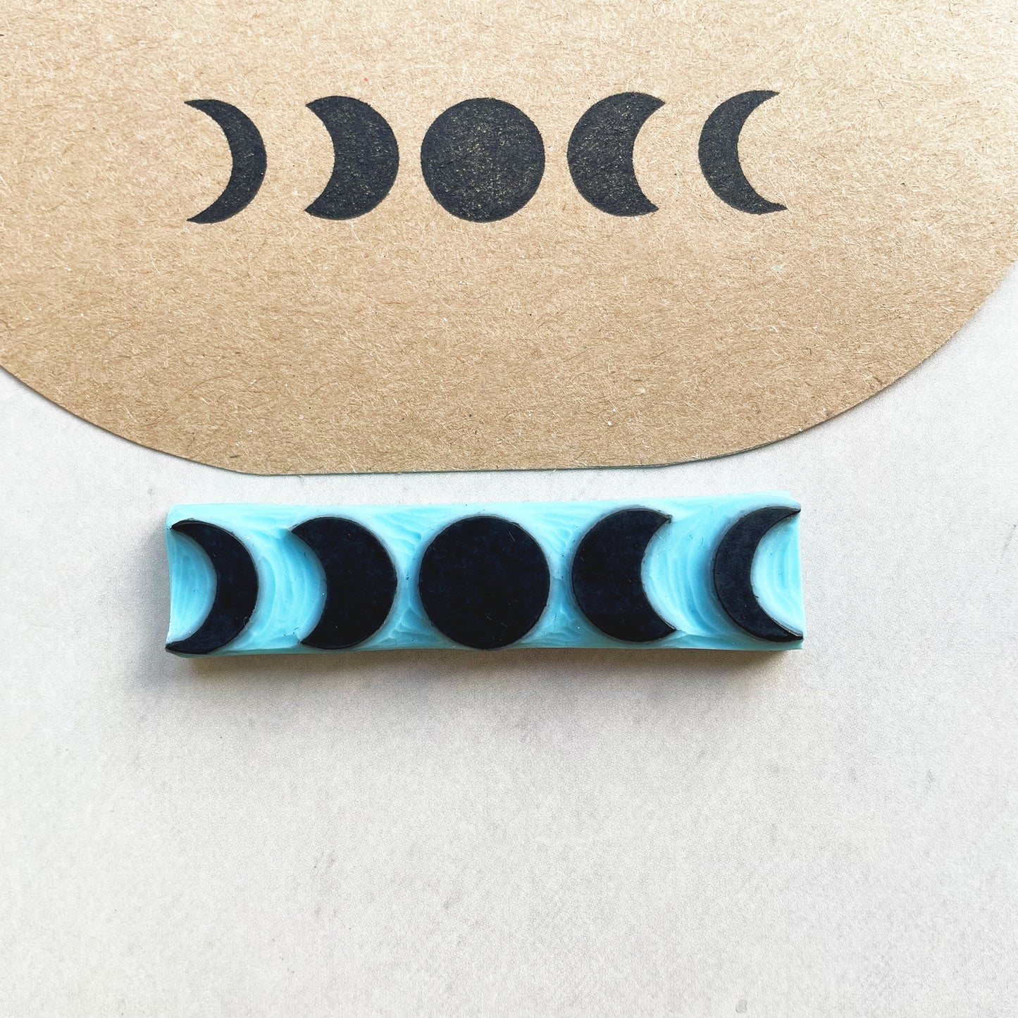Rubber stamp set of Ravens with branch and moon phases