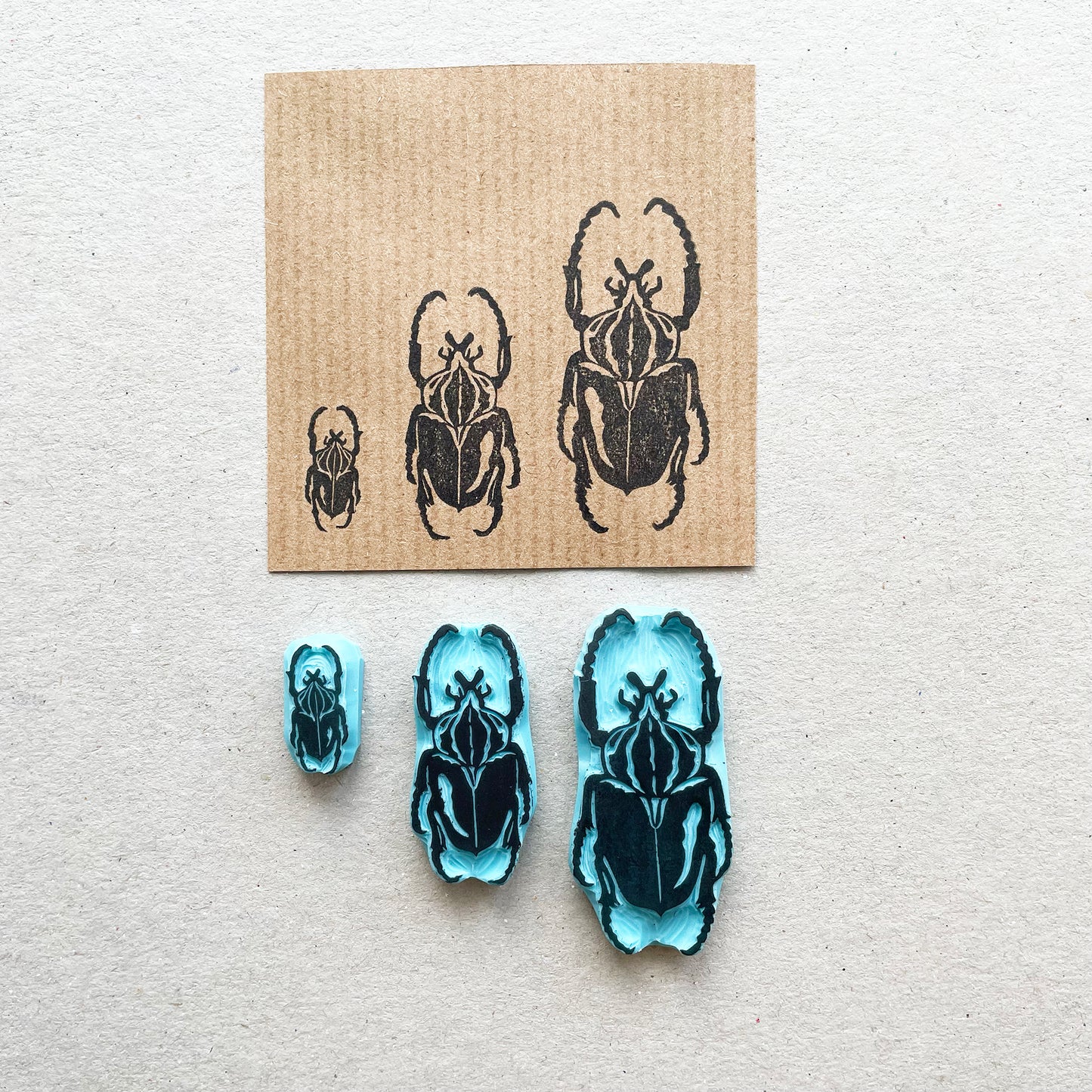 Scarab insect rubber stamp
