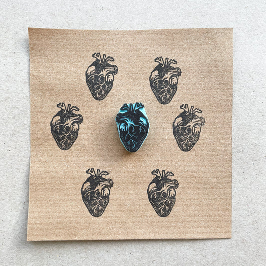 Tiny human heart rubber stamp