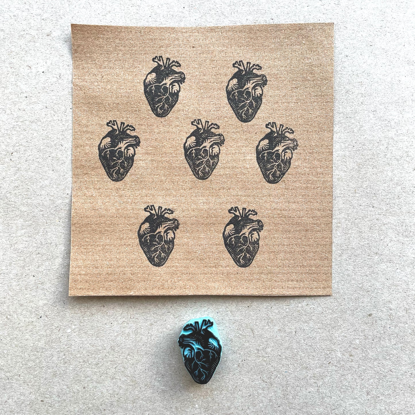 Tiny human heart rubber stamp