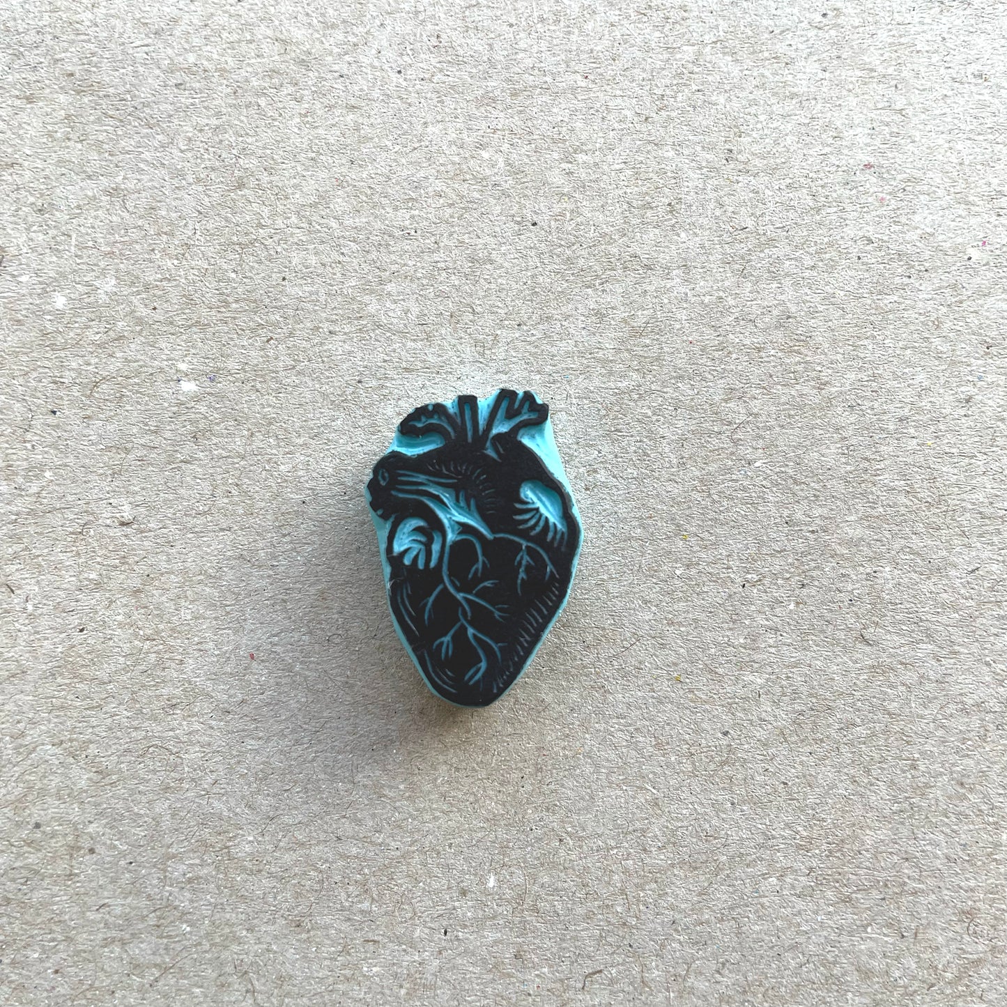 Tiny human heart rubber stamp