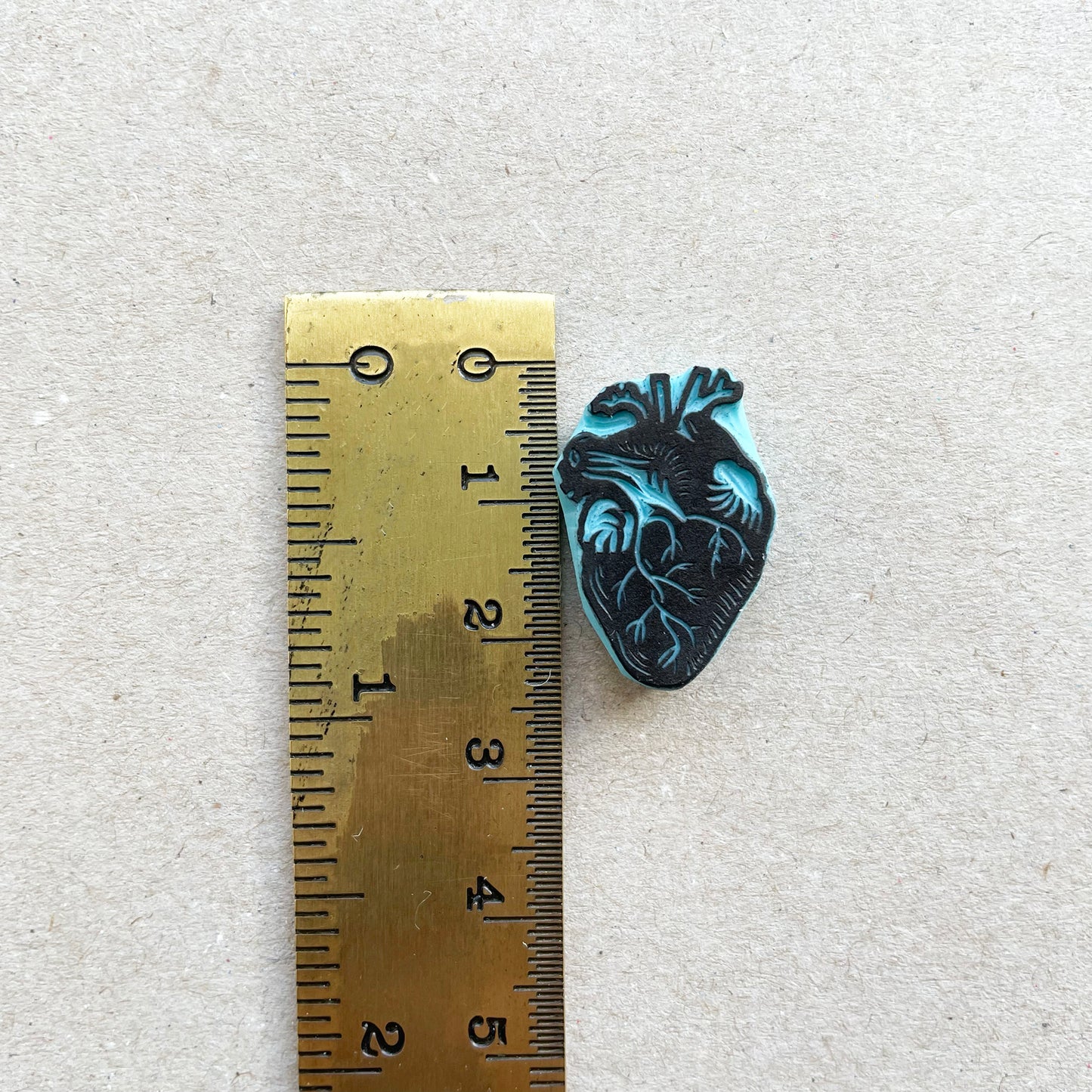 Tiny human heart rubber stamp