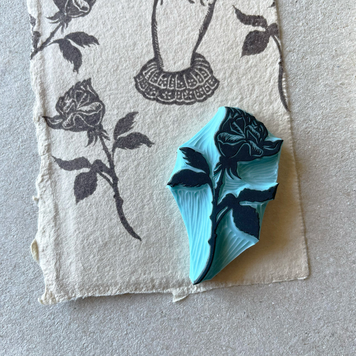 Victorian Hand with Rose Rubber Stamp, Romantic Gothic Botanical Design