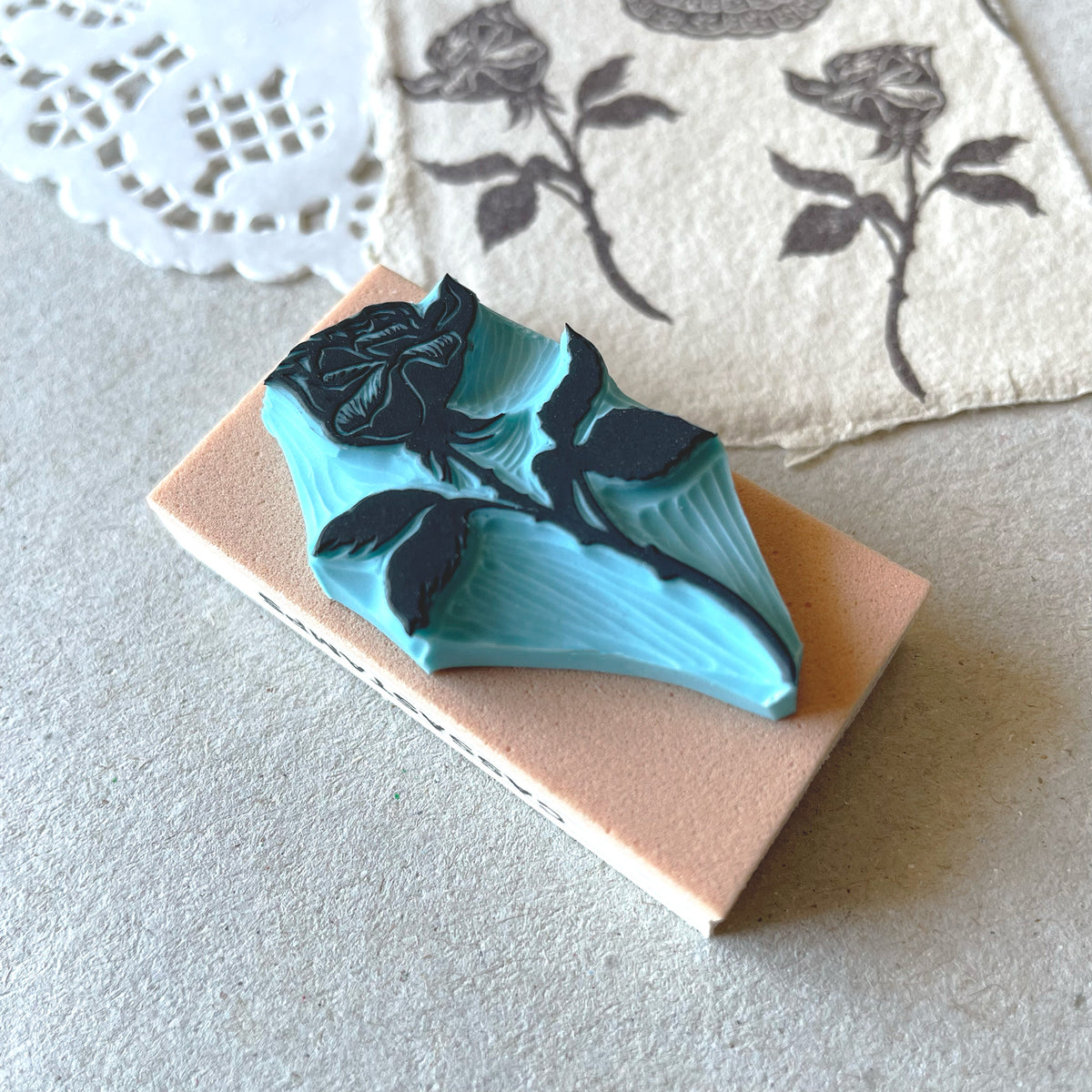 Victorian Hand with Rose Rubber Stamp, Romantic Gothic Botanical Design